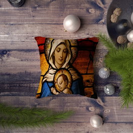 Aberto Design NYXMAS060 Cojín de Lujo 43x43 cm, 50% Algodón 50% Poliéster con Relleno de Silicona, para Decoración del Hogar